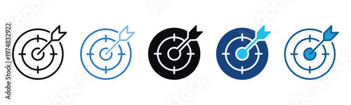 Foto Goal Icon Set Multiple Style Of