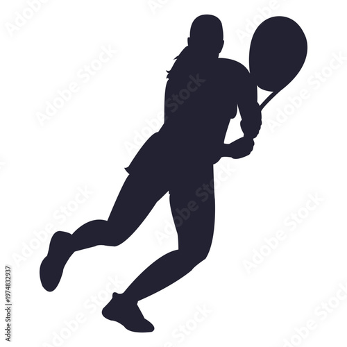 Woman tennis player silhouette 1