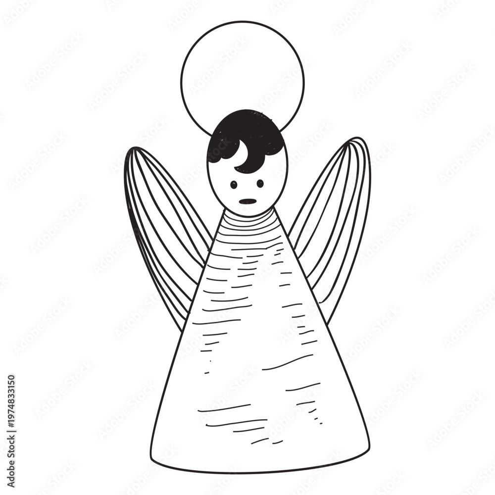 Fototapeta premium Angel hand drawn icon 41