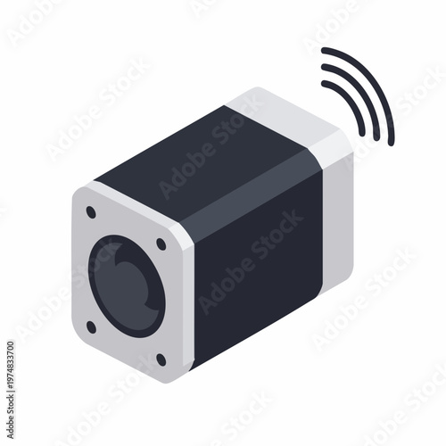 Isometric Flat Stepper Motor Device Element Electronic Industrial Part