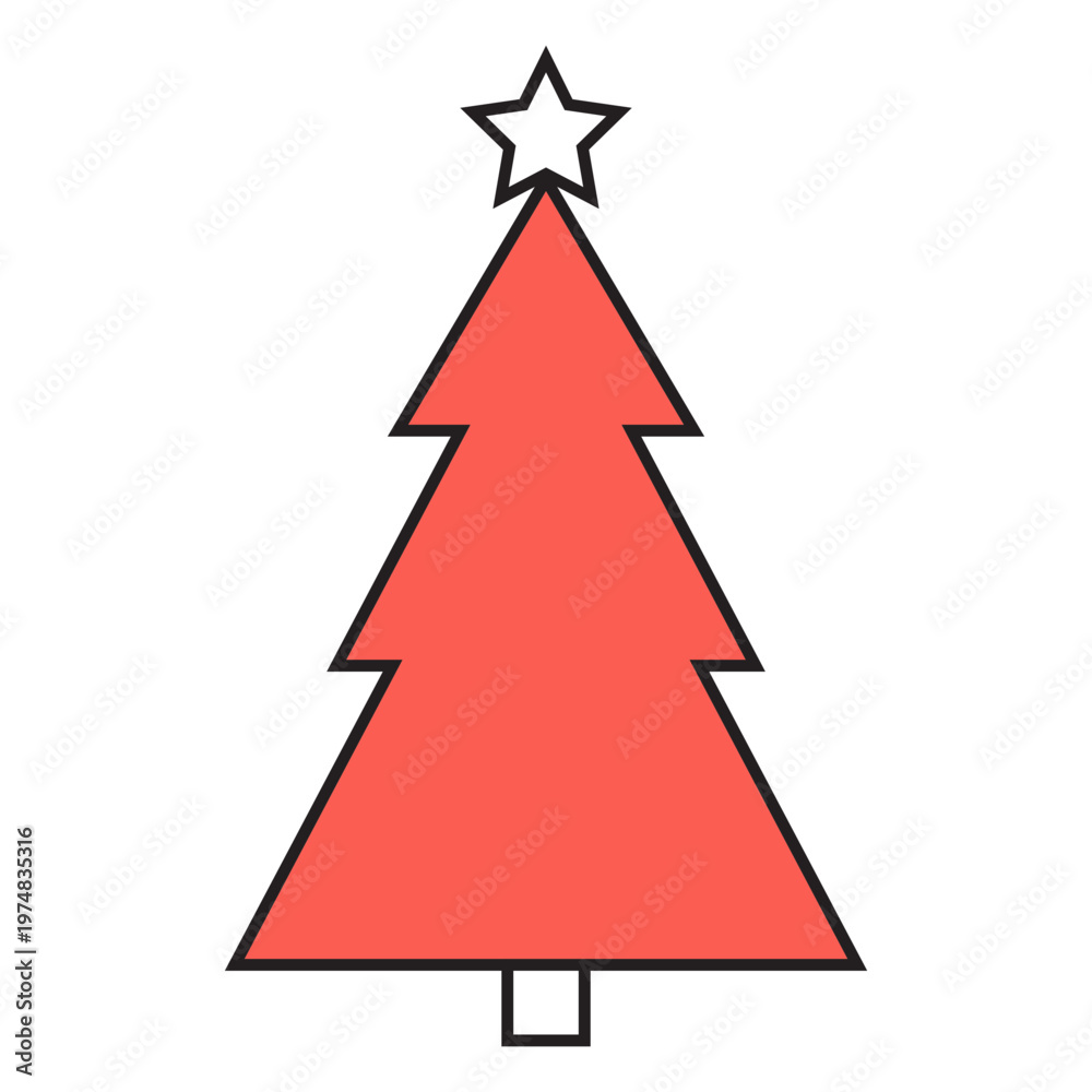 Obraz premium Christmas tree cartoon icon 53