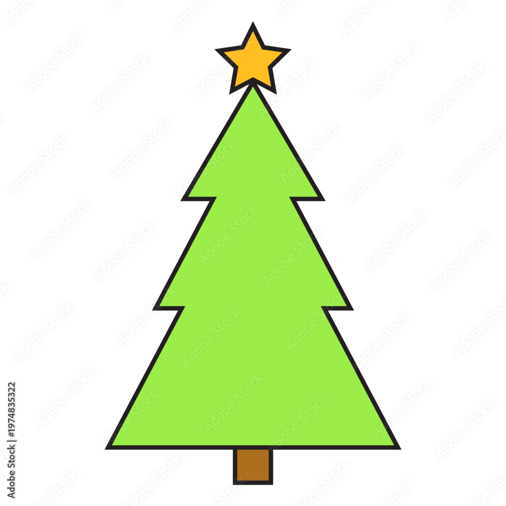 Fototapeta premium Christmas tree cartoon icon 57