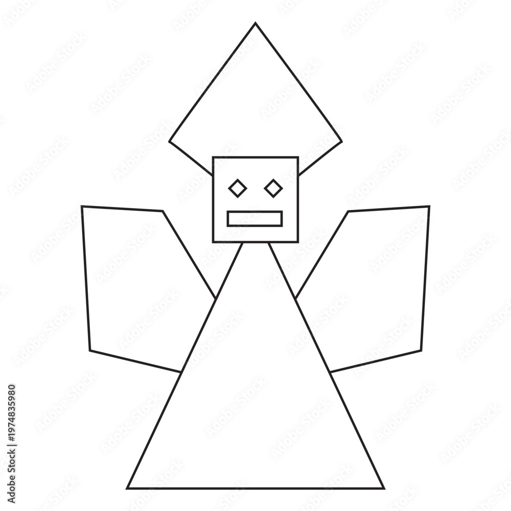 Fototapeta premium Geometric angel stroke icon 5