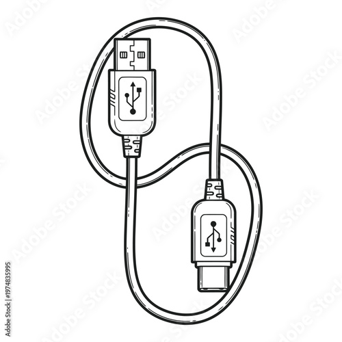 Usb cable with usb connector and micro usb connector for data transfer and charging  electronic accessory for connecting devices