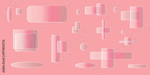 Pink glass efact aesthetic modern cylindrical and rectangular glassware collection