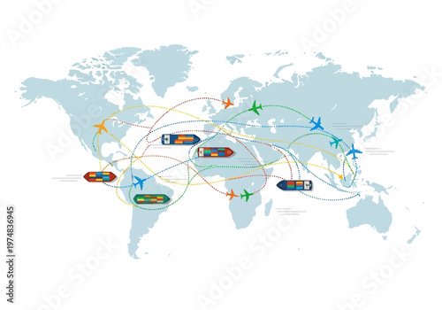 Global Shipping Routes and Logistics Network.