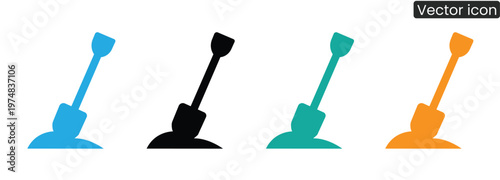 Four colored hand pointing up icons on white background vector