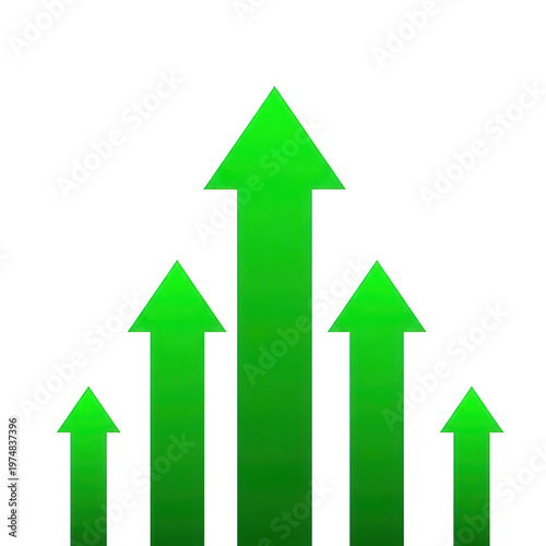 Free Download Green Arrows Pointing Upward In A Gradient Style Representing Growth isolated on transparent background - GFXLoad