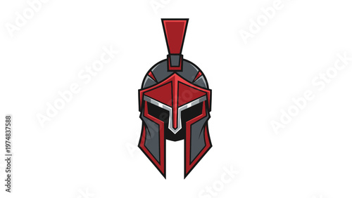 Spartan Helmet Red Ancient Warrior.