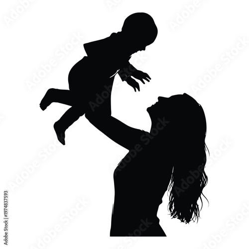 Joyful mother lifting her happy infant child in the air celebrating family bonding and parenthood conveying love and a sense of playful connection a moment of 