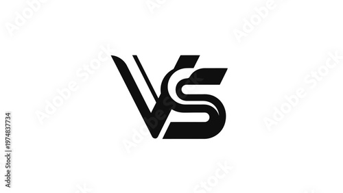 Versus Symbol Black Logo Design.