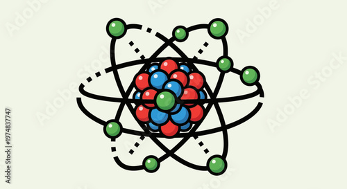 Atom Structure Science Illustration.