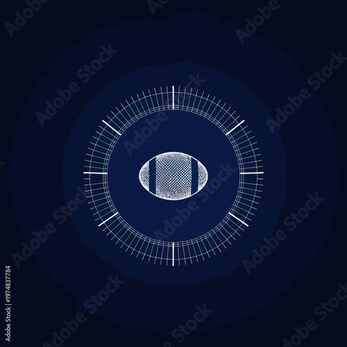American Football Ball in Dark.