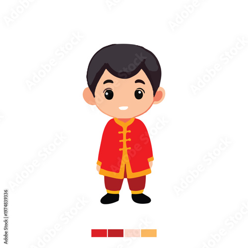 Variant expression chinese suit for kids