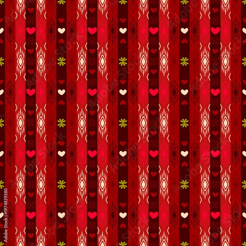 heart art geometric pattern seamless fabrics design.