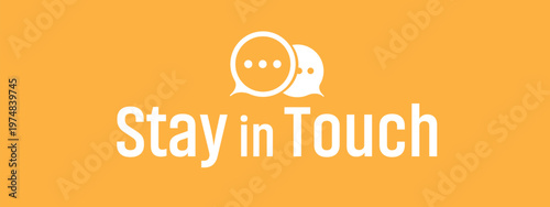 stay in touch sign on white background