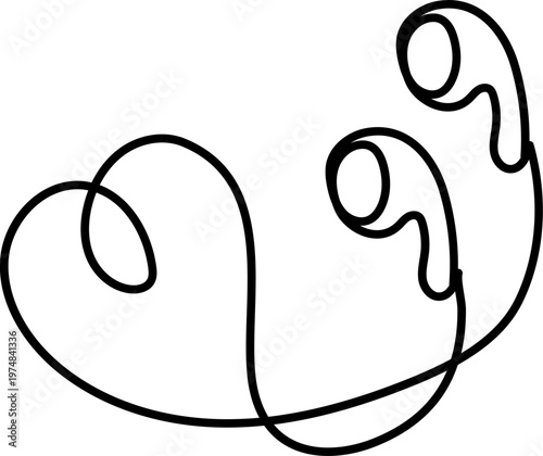 이어폰 라인 일러스트