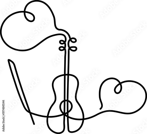 바이올린 라인 일러스트 