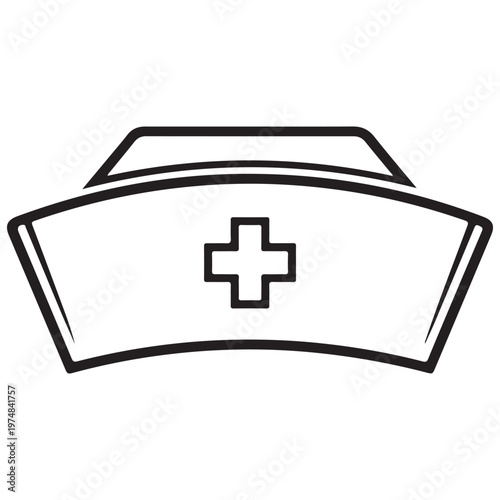Nurse Hat with Medical Cross Icon