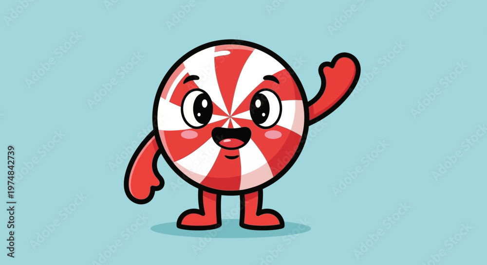 Fototapeta premium Red and White Life Preserver Character.