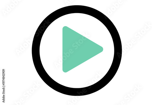 Hand drawn play button circle icon