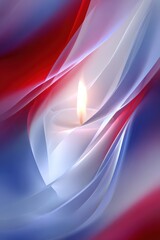 Abstract respectful memorial background with softly layered red white and blue translucent ribbons f
