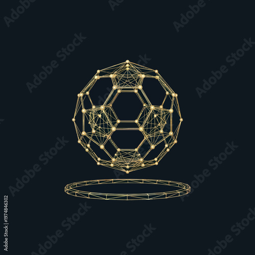 Buckminsterfullerene molecule structure model.