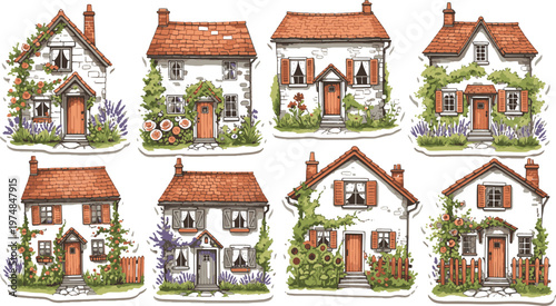 A collection of charming mini village models with detailed architecture