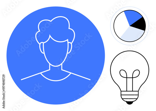 User avatar concept. User avatars highlight individuality in digital spaces. User avatars are important for social networks, data analytics, and tech innovations in modern applications. For branding