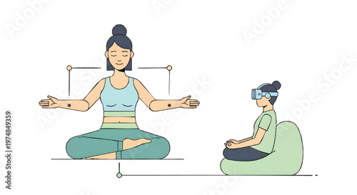 yoga meditation balance and focus illustration