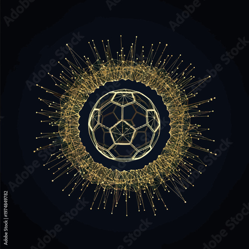 Buckminsterfullerene molecule structure model.