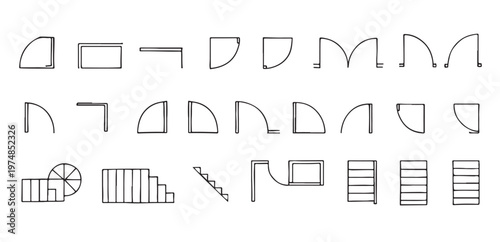 CAD Door Sets Collection, Architectural Door Blocks, AutoCAD Plan and Elevation Door Vector Pack