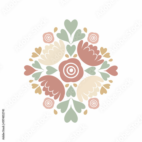 Floral Symmetry Mandala Design