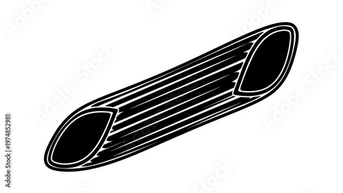 Black Exhaust Pipe Illustration Isolated.