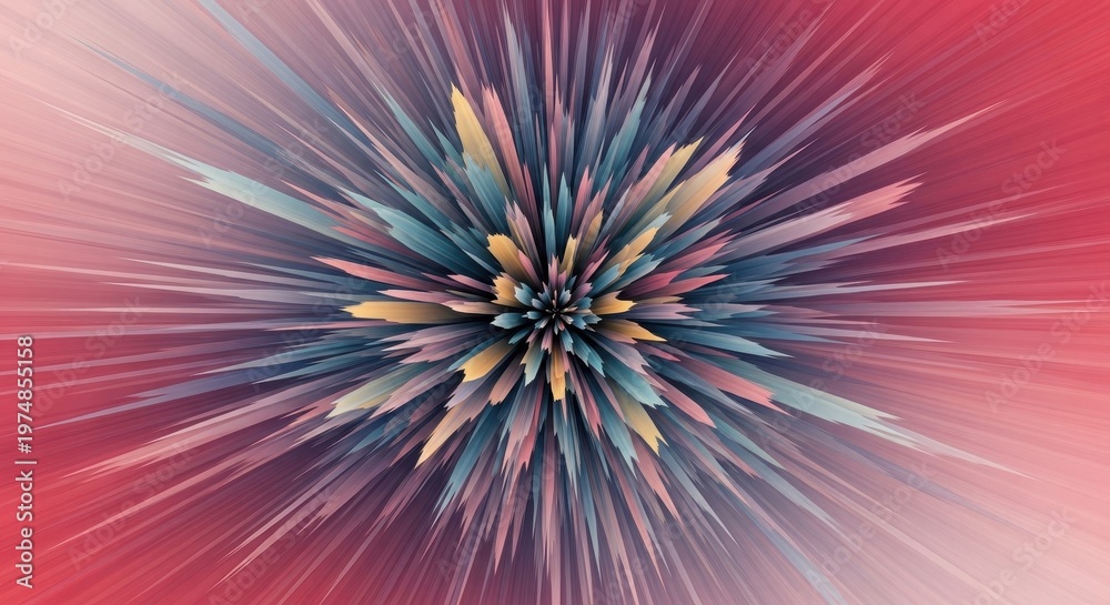 Obraz premium Vibrant energy explosion background featuring abstract radial lines and colorful dynamic movement for modern design projects, radial, vivid, speed