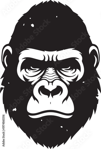 Illustration of a gorilla with an angry expression