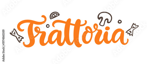 Trattoria lettering typography Italian restaurant