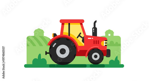 Red Tractor Farm Vehicle Equipment.