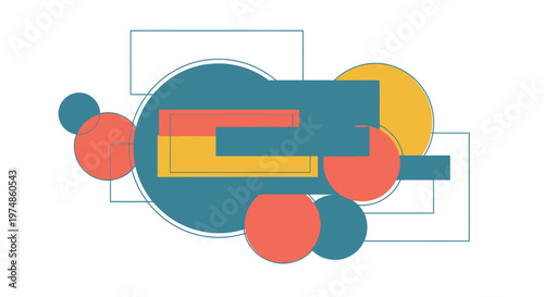 Geometric shapes colorful abstract.