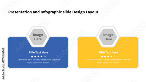 Professional slide layout showcasing two distinct product or service features with image placeholders and ratings