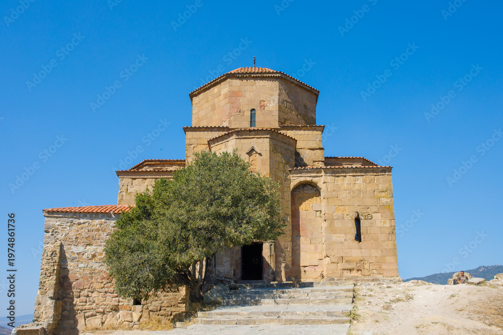 Naklejka premium Orthodox church in mountain. Georgia, old monastery