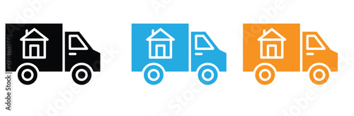 Nuclear radiation warning icons in black, Blue, And orange for safety and hazard symbols