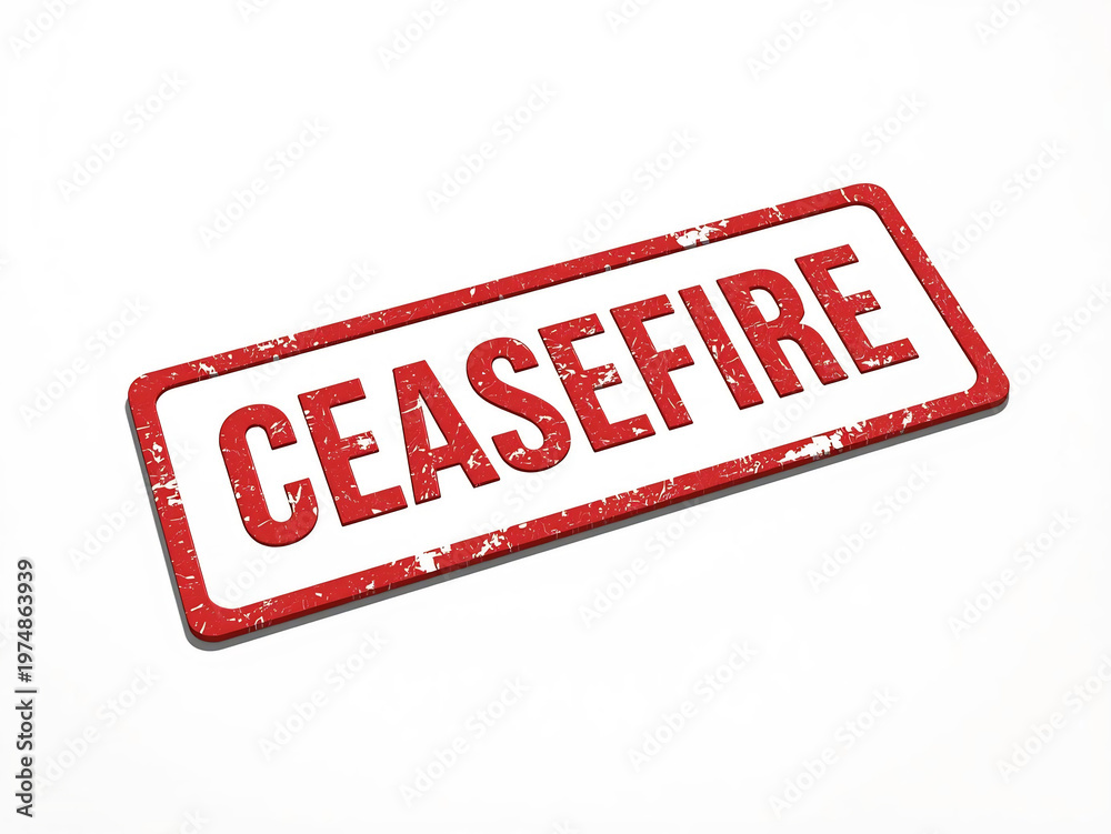 Obraz premium Ceasefire Sign with Red Border