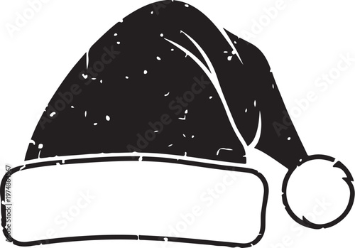 Black Santa Hat with White Pom Pom