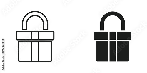 Contrast between an open and a closed padlock icon design