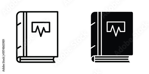 Contrast of a traditional and modernized book with an electrocardiogram symbol