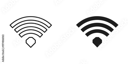 Comparison of wifi signal strength indicators with different signal levels displayed