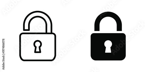 Contrasting lock icons depicting security and privacy in different color schemes