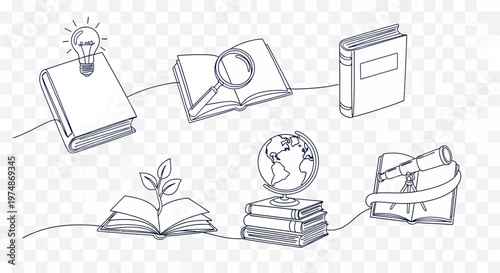 Education and learning concept with books.