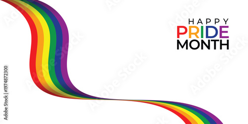 Colorful LGBTQ Pride Abstract Banner Illustration for June Event